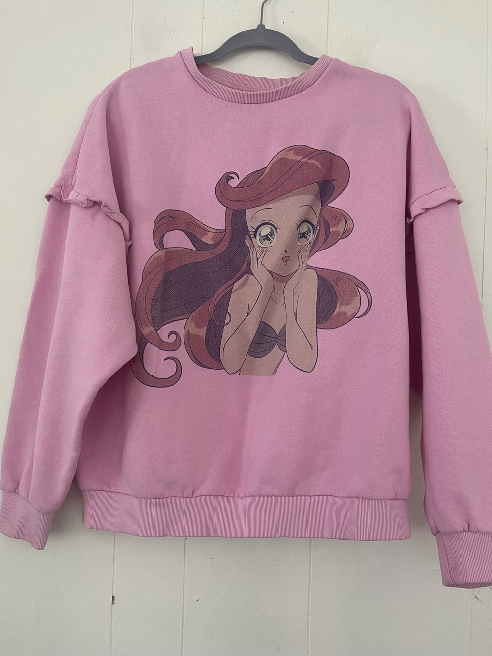 Cakeworthy Disney Princess Anime Ariel Sweatshirt Crewneck Pullover Womens Sz XL